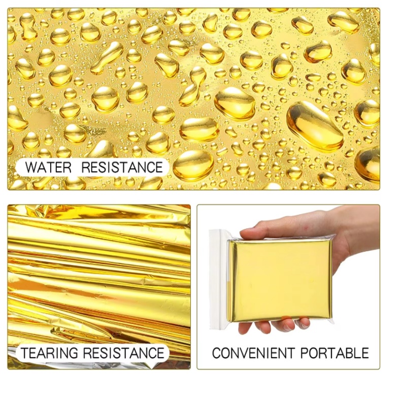 Survival Blanket Reflective - Lot de 4 couvertures de survie