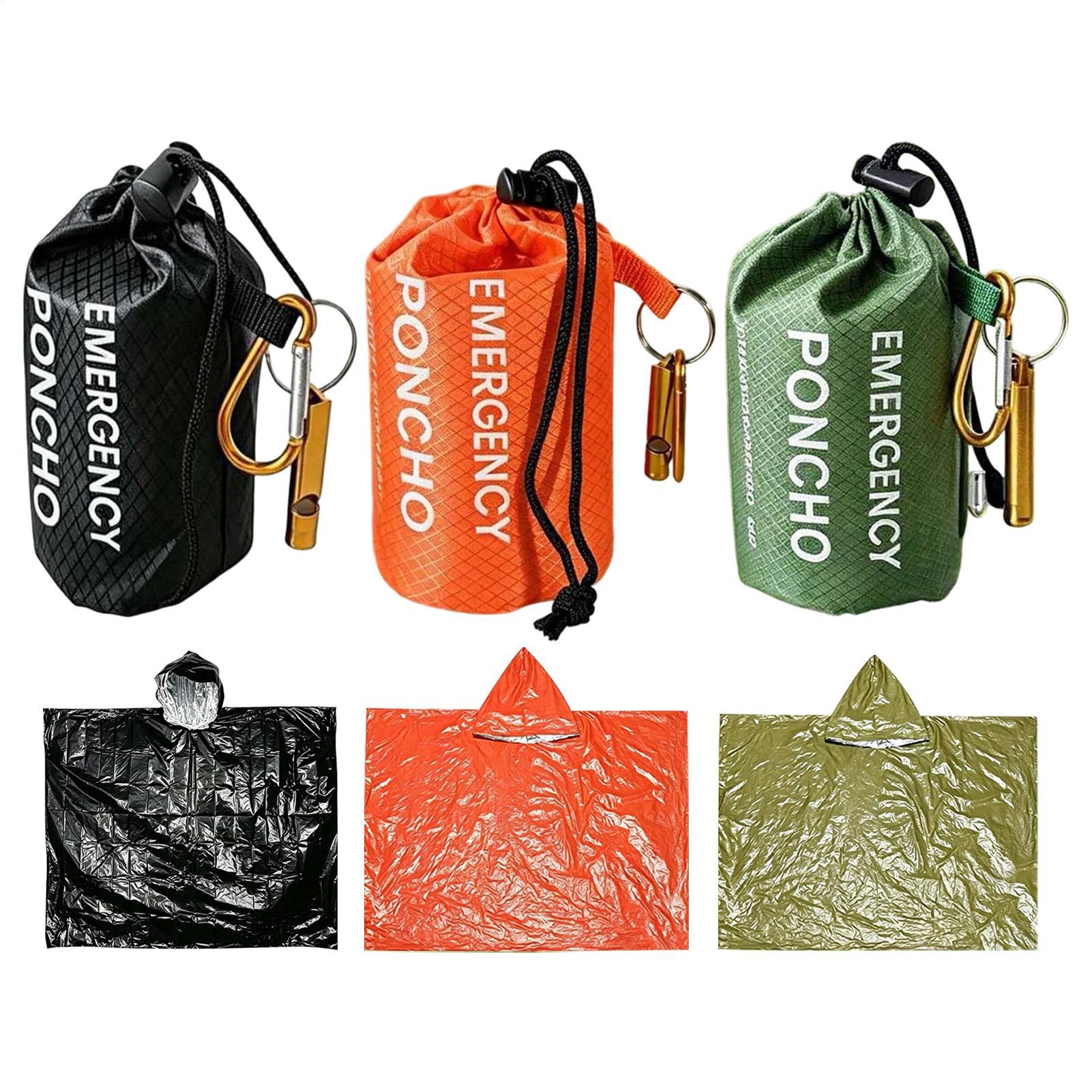 Survival Blanket Reflective - Lot de 3 ponchos de pluie