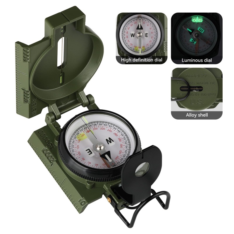 Boussole de qualité militaire, - Compass Lensatic avis et prix