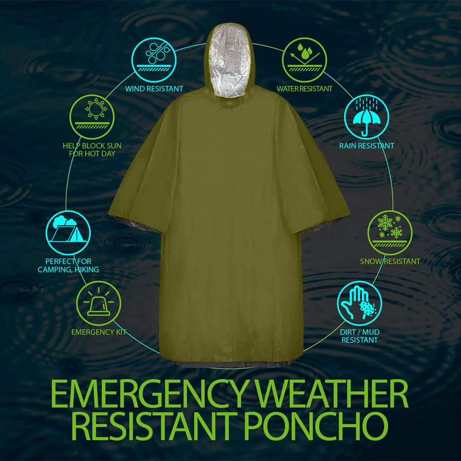 ZHUOHUA Lot de 5 ponchos de su - Emergency Poncho Rain avis et prix