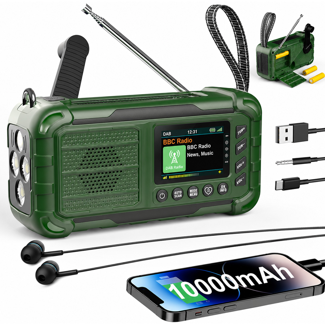 Radio météo solaire AM FM DAB  - Solar Emergency Charger avis et prix